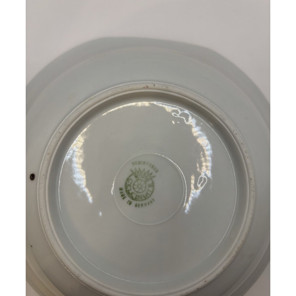 Vintage Celebrate Germany Porcelain Coaching Scene Lustreware Serving Bowl 9" - Picture 7 of 8